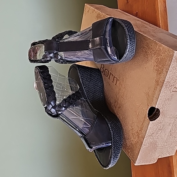 Born Shoes - Born Black Wedge Sandals